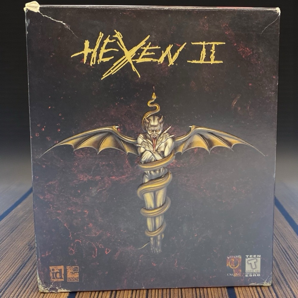 VTG 1997 Hexen II PC Game Big Box Complete id Software Raven Quake Engine CD ROM
